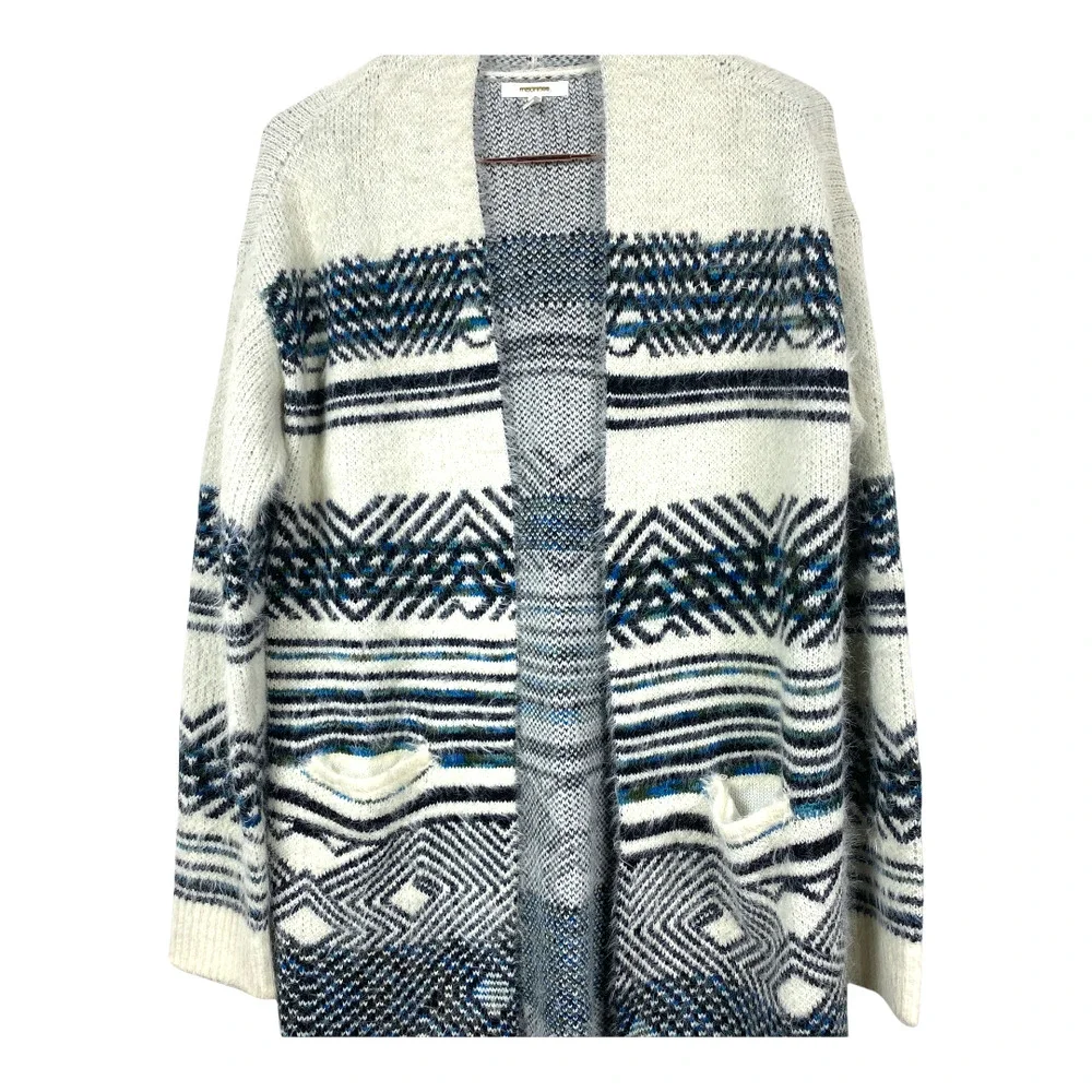 Maurices White Cardigan Sweater Open Front Long Sleeve Warm Fuzzy Small Women's - Picture 3 of 5
